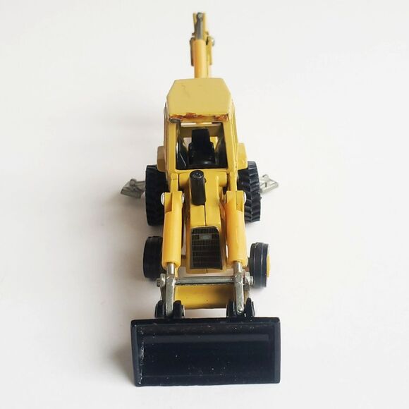 Vintage ERTL Ford Tractor Backhoe Loader 1:64 Diecast Metal 555B Yellow - Picture 7 of 15